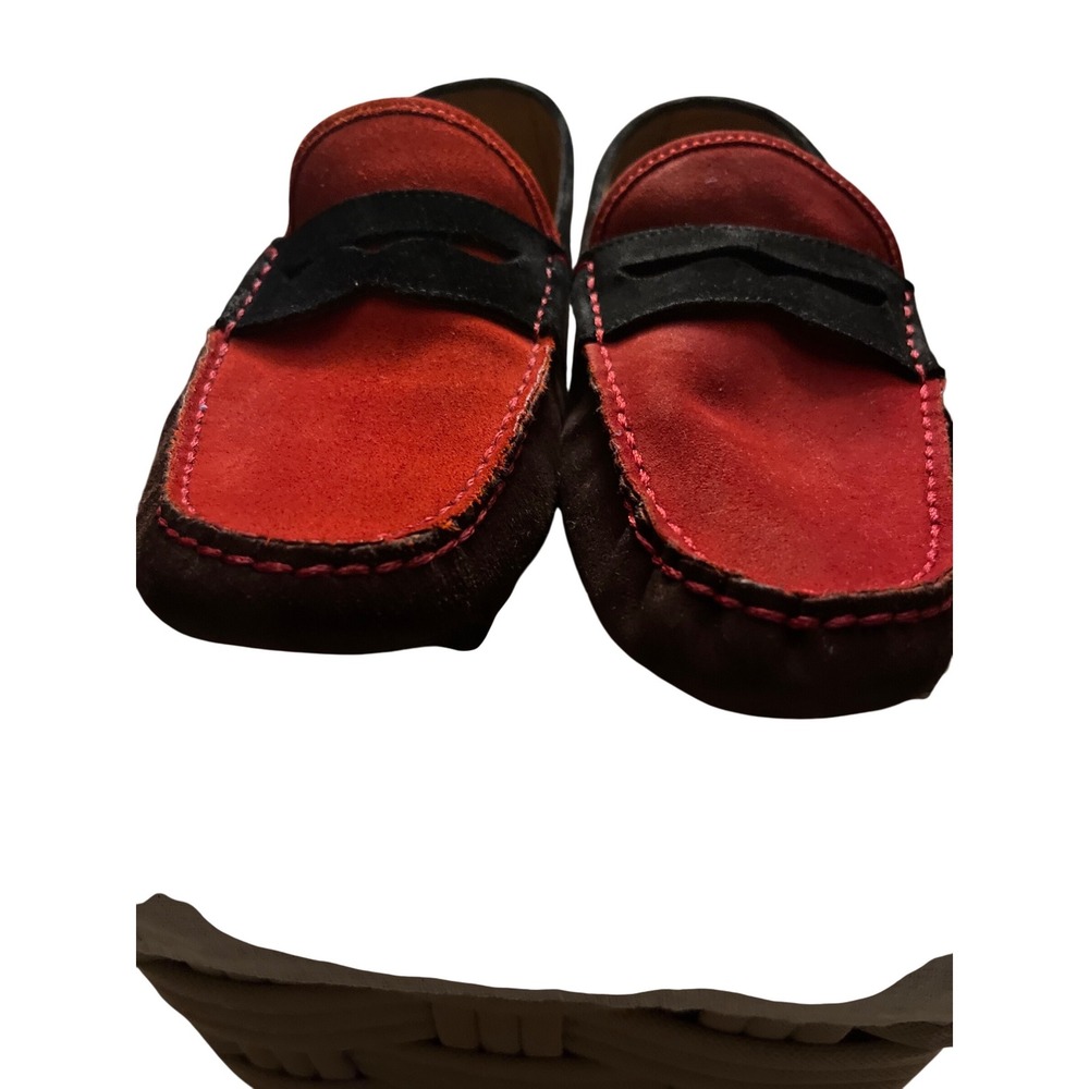 Ralph Lauren Men Red Suede Driving Moccasins Loafers Shoes Made in‎ Italy - Picture 5 of 11